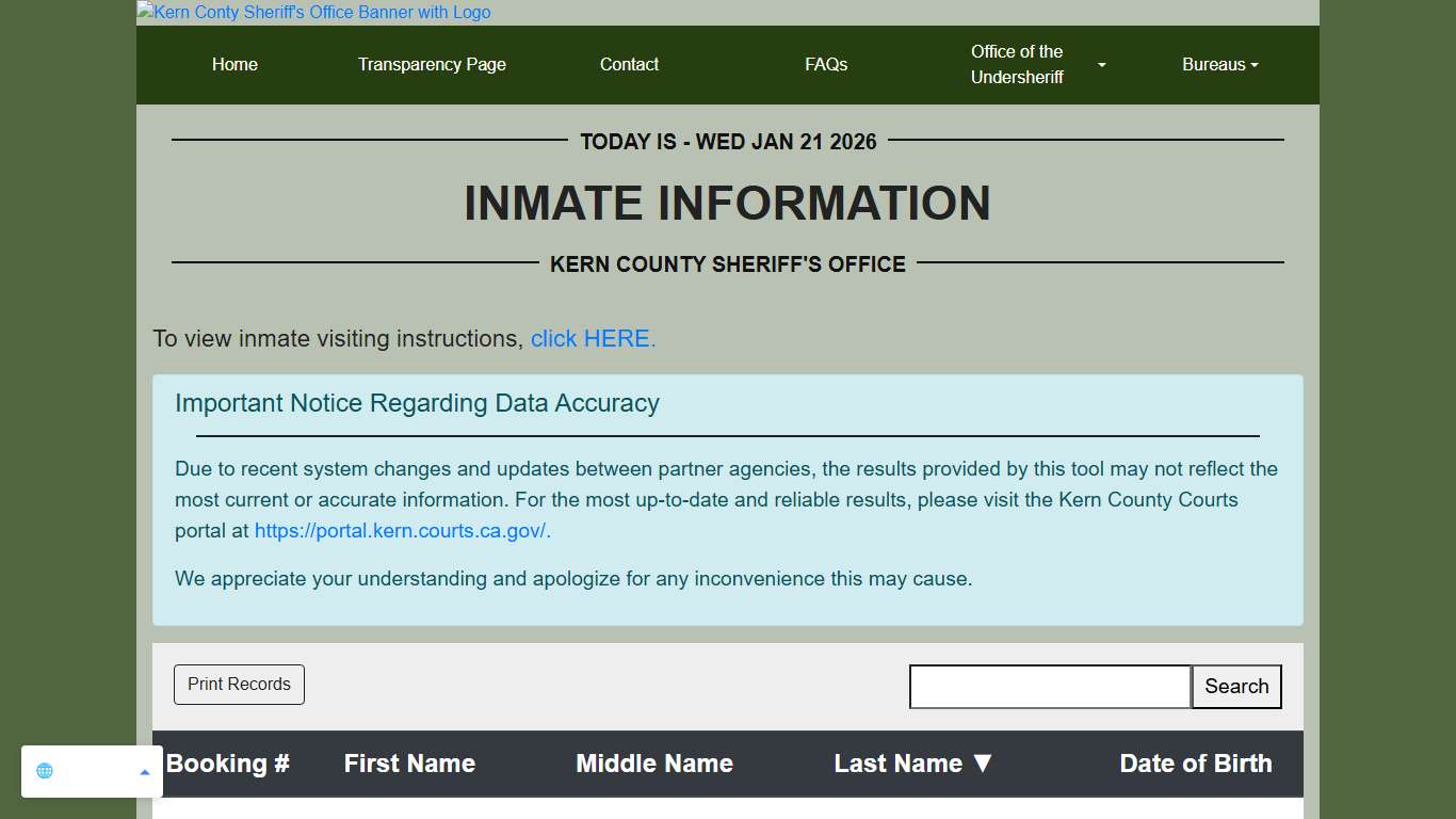 Inmate Information | KCSO